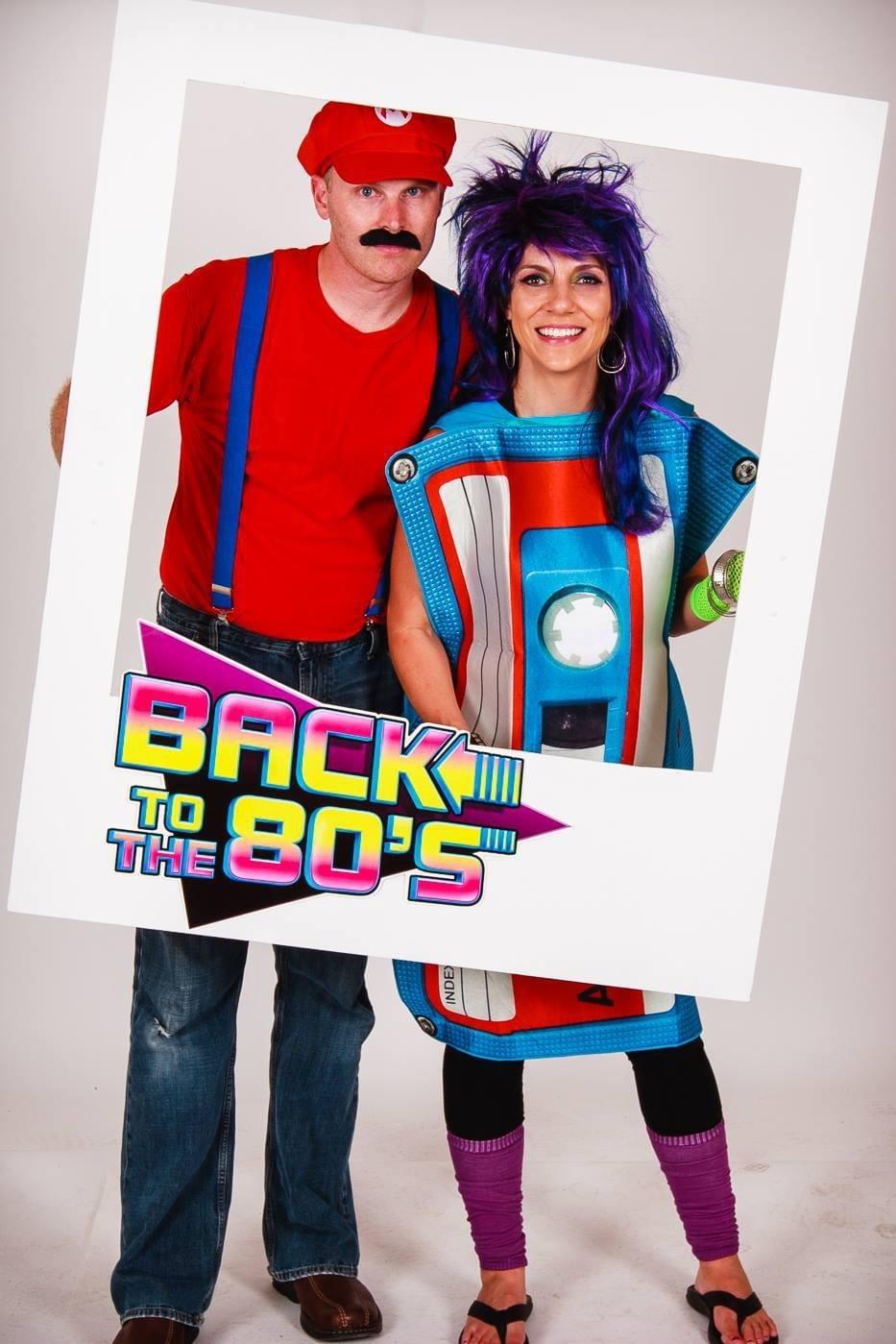 GoBooth founder hosting a Back to the 80s themed photo booth